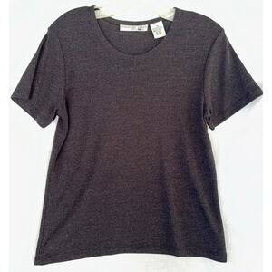 Vintage Josephine Chaus Women’s Petite Medium Gray T Shirt Minimalist Classic